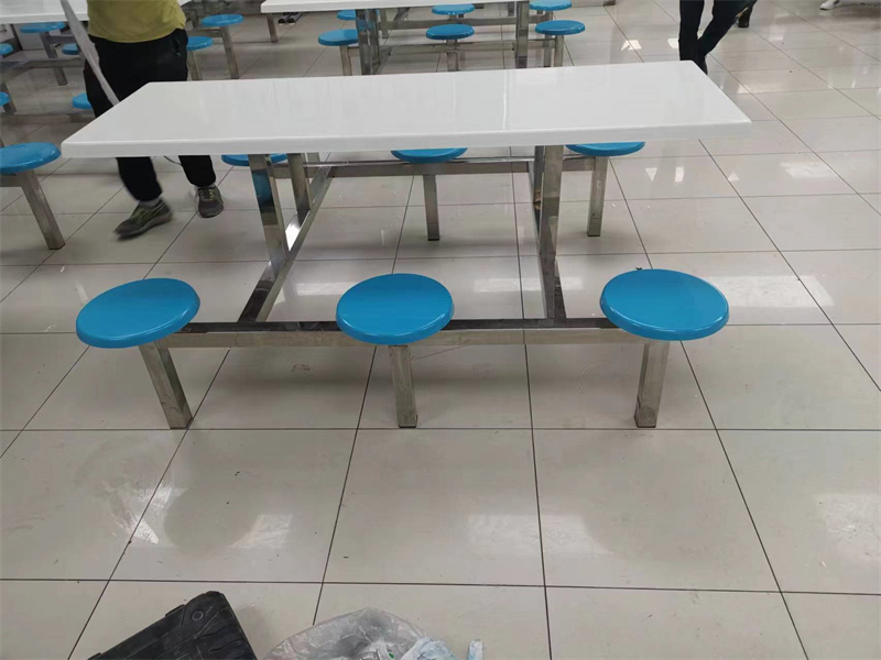 6人圓凳不（bú）鏽鋼餐桌 (10)